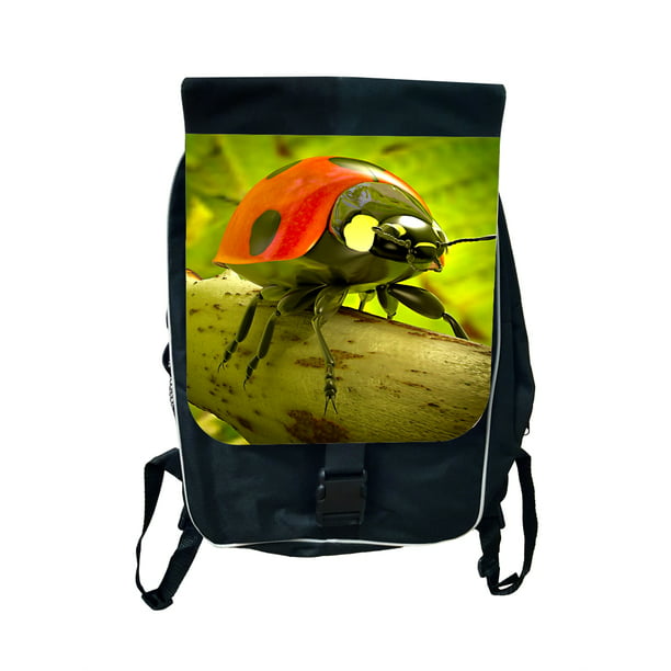 Laptop Backpack Boys Grils Ladybugs On Yellow Flower School Bookbags Computer Daypack for Travel Hiking Camping 